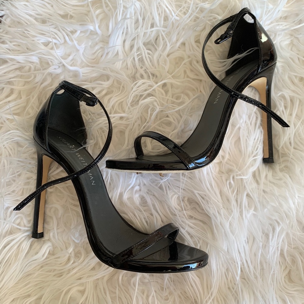 Stuart Weitzman Patent Leather Nudist Sandal